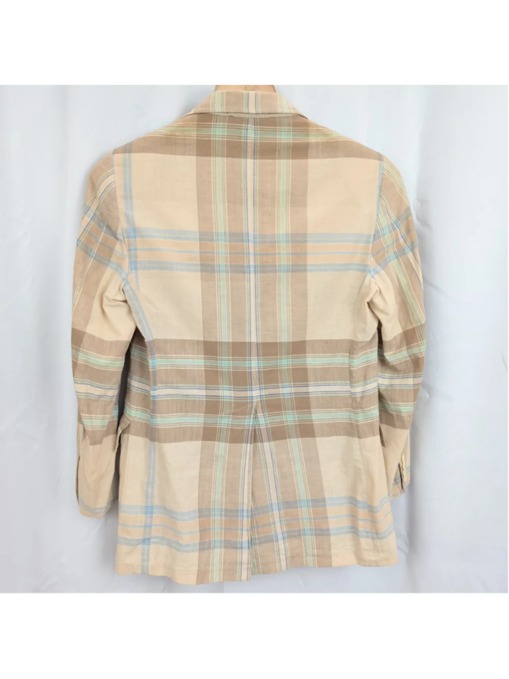 Vintage USA Made Madras Plaid Lightweight Blazer 40R
